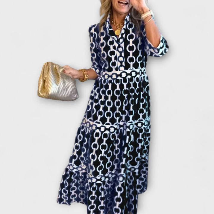 JULIANA | ROBE MIDI AVEC MOTIF CHAÎNE