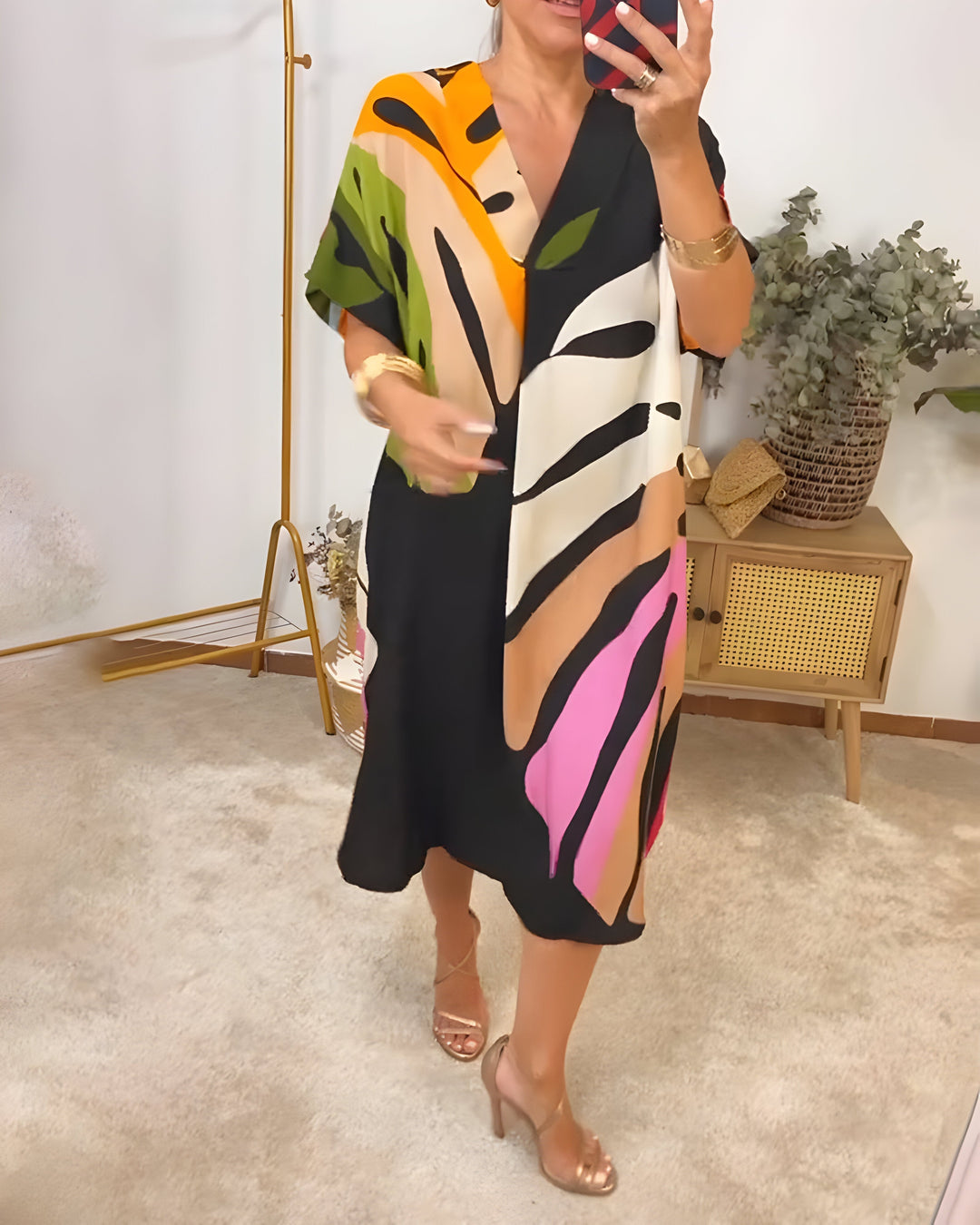 Rianna - Robe à Imprimé Abstrait