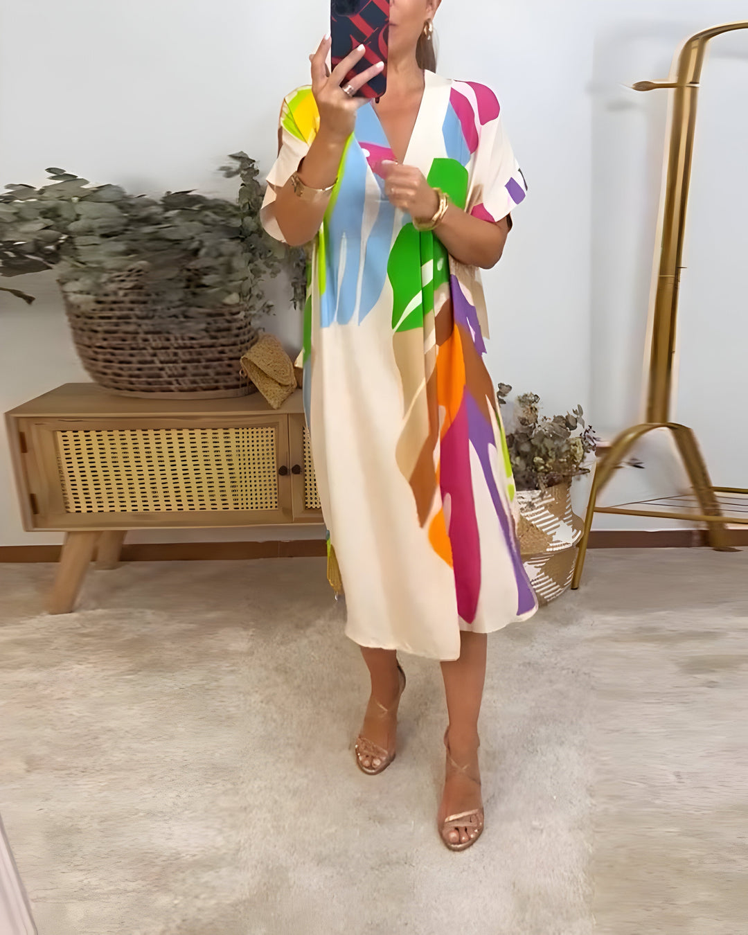 Rianna - Robe à Imprimé Abstrait