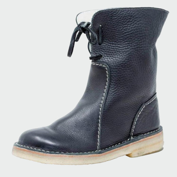 Bottes pour hommes en cuir imperméable avec doublure en laine