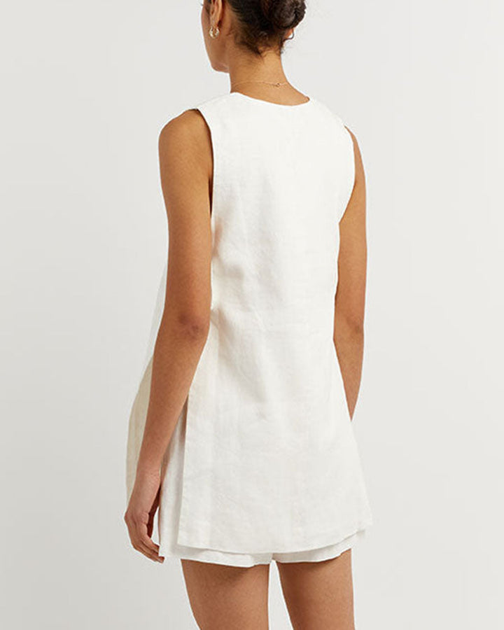 Fiona - Ensemble sans manches à boutons